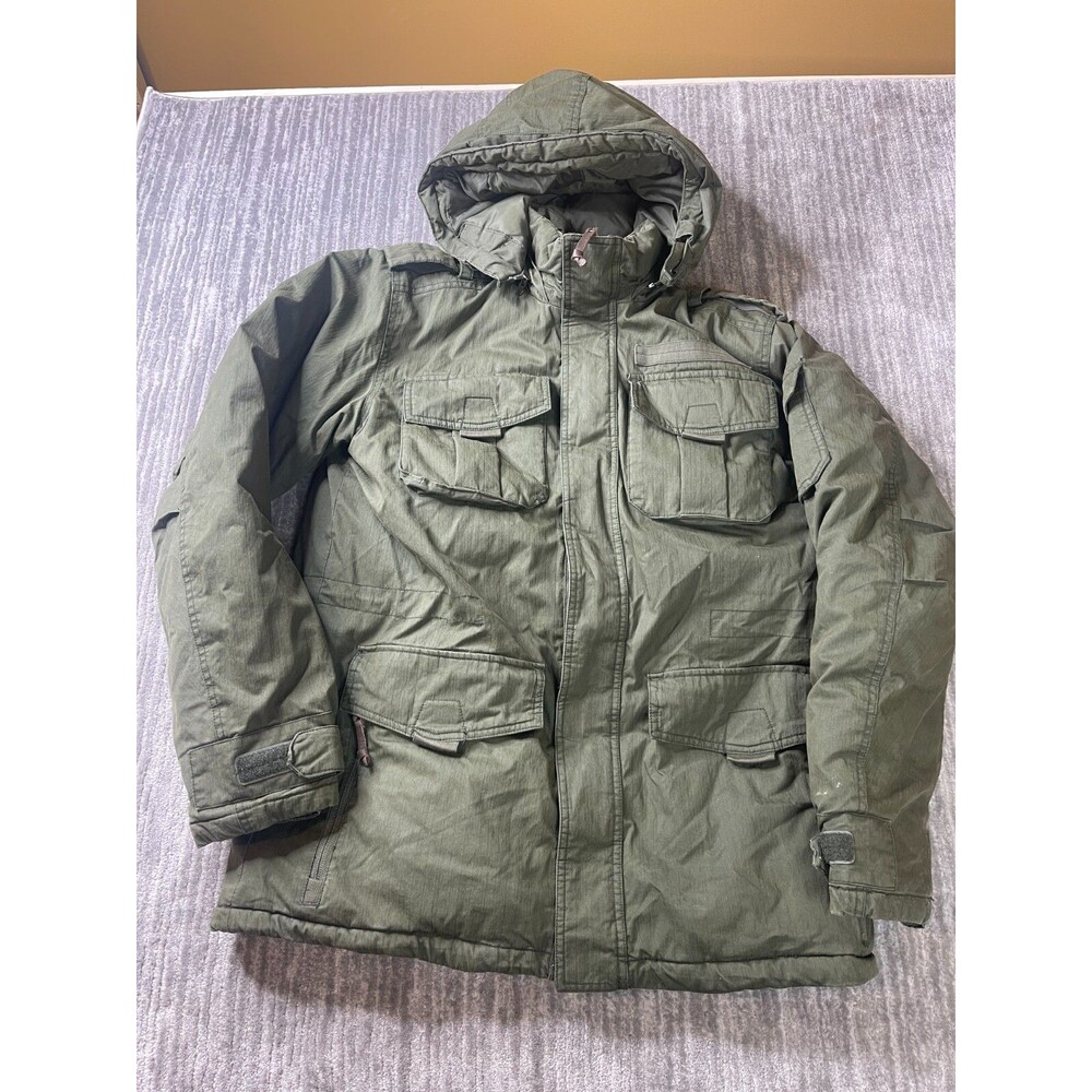 Eddie Bauer EB550 Fill Men’s Military Medium Goose Down Coat Jacket Olive Green